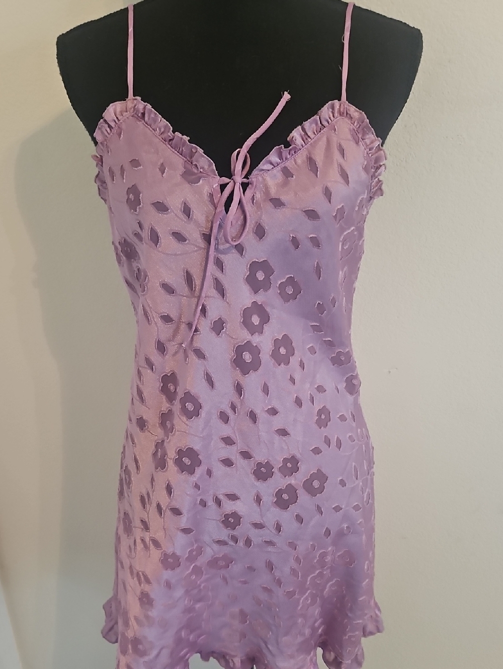Lavender Floral Slip Dress Nightgown - Women Intimates